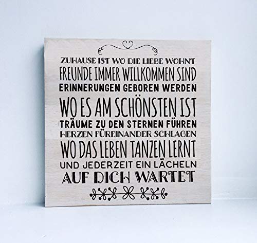 Holzbild Mit Sprüchen Druck Auf Holz Zuhause Ist Wo Die