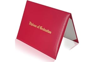 GraduatePro Imprinted Diploma Cover 8.5 x 11, Leatherette Padded Certificate Covers, Graduation Document Holder Letter Size, Red