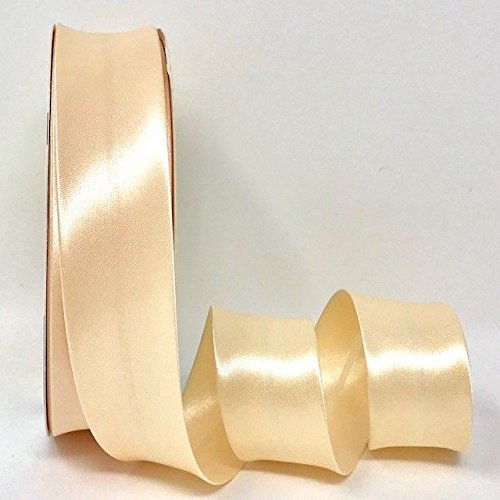 Ribbon Queen Double Fold Satin Bias Binding Tape for Sewing, Seaming, Stitching, Piping, Hemming, Quilting, Patching, Outfits and Crafts - 30mm Professional Quality. (Cream, 5M X 30MM)