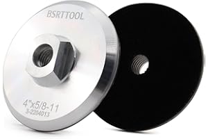 BSRTTOOL 4 Inch Aluminum Backer Pad - Hook Loop Backing Pad 5/8"-11 Thread Angle Grinder Use (4 INCH)