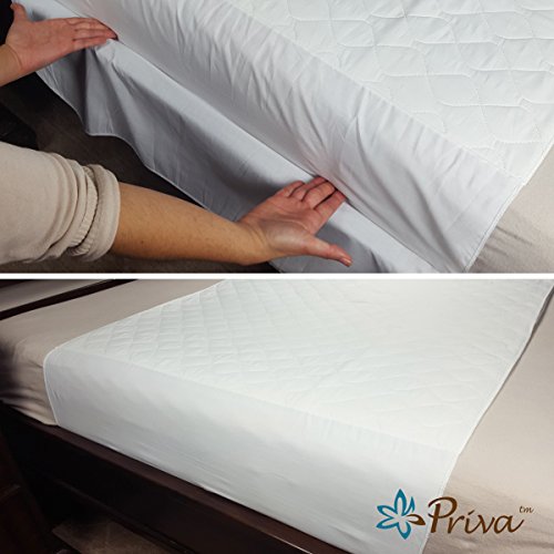 Priva High Quality Ultra Waterproof Sheet and Matress Protector 34x36 NCH No Slip, Stay in Place Tuck in Flaps 6 Cups of Absorbency