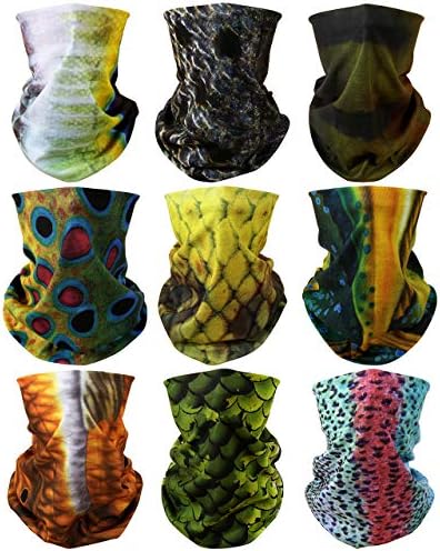 GraceMe Headwear Bandana Multifunction Magic Motorcycle Sunny Sea Outdoor Sport Seamless Colorful Sea Tube Half Face Mask Wrap Neck Cove Headband Scarf 9PCS