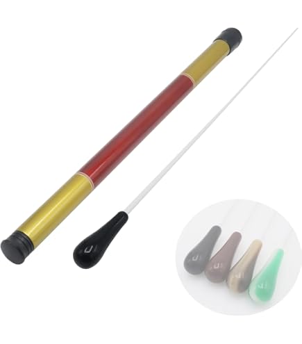 PATIKIL 38cm/15Inch Music Conductor Baton,2Pcs Orchestra Baton Wood Handle For Singing Leader Music Director Purplish Red