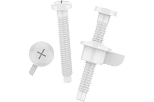 WSSROGY Toilet Seat Parts Including Screw and Nut For Top Mount Toilet Seat Hinges, White Plastic
