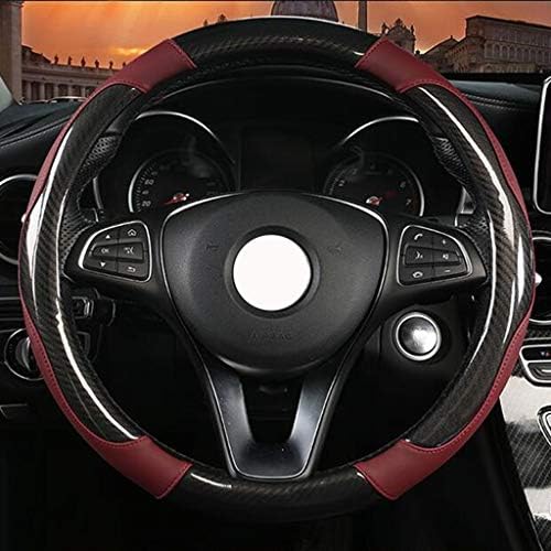 NFCJU Car Motor Sports Steering Wheel Cover Carbon Fiber Splicing Four Seasons Universal 38CM Car