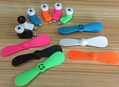 ZLMC Portable Mini Fan Compatible for iPhone Xs X 8 8plus 7plus 6 6S 7 IPad Smartphone Phone Accessories (White,Blue,Green,Rose Red) [4-Pack] - Thumbnail 2
