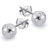 Pickleball Belle Bling ball Stud Earrings for Women - 925 Sterling Silver Stud Earrings Embellished With Cubic Zirconia | Birthday Gift for Her and Pickleball Players, Mother's day