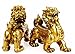 BOYULL Feng Shui Set of Two Golden Brass Pi Yao/Pi Xiu Wealth Porsperity Figurine,Attract Wealth and Good Luck,Best Decoration for Office or Home