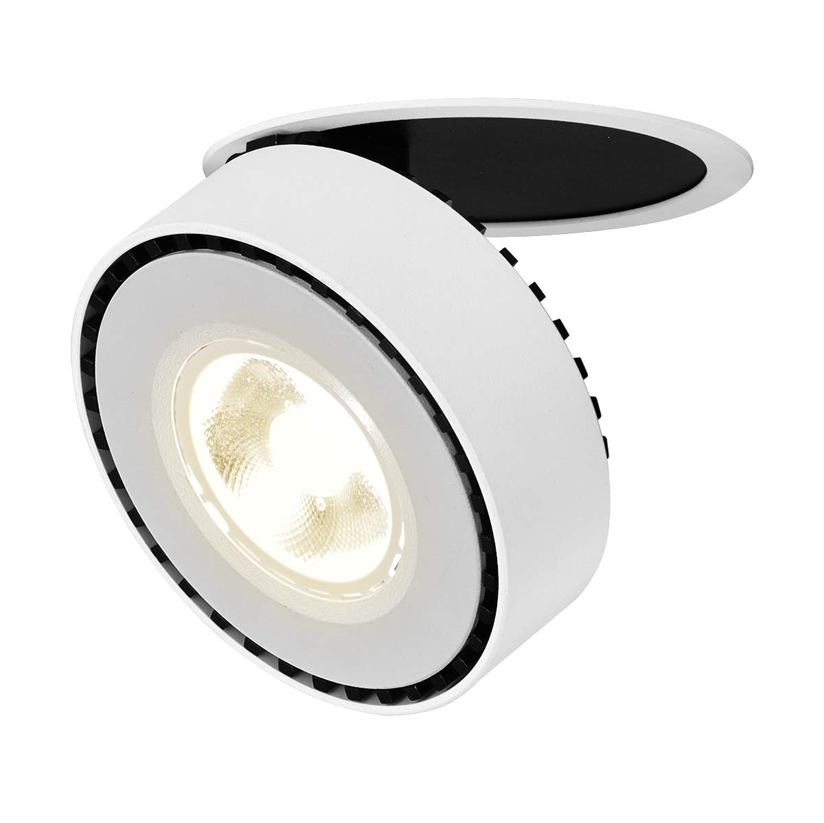 Dr.lazy Indoor 12W LED Recessed Ceiling Spotlights, Ceiling Spots, recessed Ceiling lamp, Adjustable Ceiling Light, Downlight, 10X3.5CM, Cutout 9CM (White-4000K)