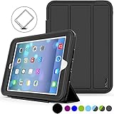 SEYMAC Stock for iPad Mini 1 2 3 Case, (Not Mini 4), Three Layer Shock Proof Protective Case for Kids,Smart Cover Auto Sleep Wake & PU Leather Folio Stand Function for iPad Mini 1st, 2nd, 3rd (Black)