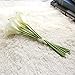 Artificial Flowers, Fake Flowers Artificial Calla Lily Bridal Wedding Bouquet for Home Garden Party Wedding Decoration 12Pcs (White&Yellow Pistil)