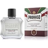 Proraso After Shave Balm - Sandalwood Oil &amp; Shea Butter | Moisturizing &amp; Nourishing After Shave Cream for Coarse or Hard Beards - Premium Italian Shaving for Men - 3.4oz