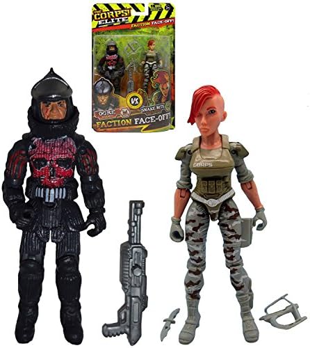 The Corps Elite Faction Face Off Ogre vs. Snake Bite Action Figures 4"