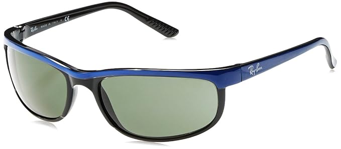 Amazon.com: Ray-Ban 2027 Predator 2 Sunglasses, Non-Polarized, Top Blue on Black/Clear Gradient 