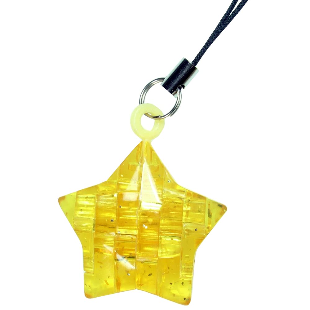 HCM Kinzel 59196-3D Crystal Puzzle 3D Mini Star Puzzle for Adults and Children 14 Pieces Yellow Transparent from 14 Years