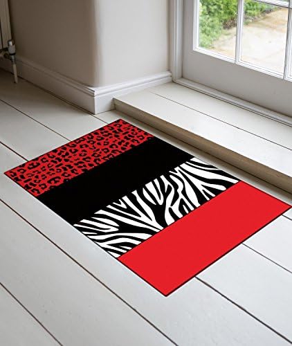 Life808 Red Leopard And Zebra Animal Print DOORMAT Entry Way Home Decor doormat 15.7 x 23.6inch