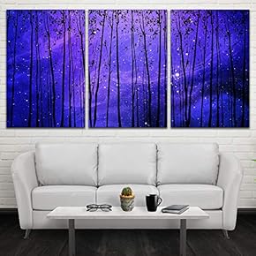 3 Panel Canvas Wall Art Starry Space Pictures Home Wall Decorations for Bedroom Living Room Paintings Canvas Prints Framed - 16"x24" x 3 Panels