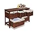 Badger Basket Five Basket Storage Unit with Wicker Baskets, Cherry