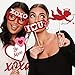 50Ct Valentines Day Photo Booth Props - Heart Love Decorations Wedding Party Decor Favor Supplies (Assembly Needed)