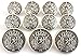 YCEE 11 Pieces Antique Silver Toned Metal Blazer Button Set - Heraldic Lion Crest - for Suits, Sport Coat, Uniform, Jacket (Silver)