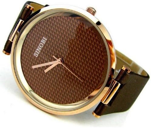 2014 New Arrival Sinobi Brown Ultra-thin Case Men's Women's Causal Quartz Watch