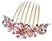 AnVei-Nao Womens Girls Rhinestones Flower Hair Combs Pins Hair Accessories Purple