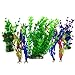 PietyPet Artificial Aquatic Plants, 20 Pcs Large Aquarium Plants Plastic Fish Tank Decorations, Vivid Simulation Plant Creature Aquarium Landscape, Red Purple