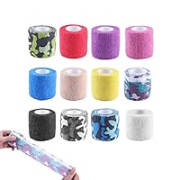 Adv-one Cohesive Bandage, Self Adhesive Tape Cohesive Wrap Bandages, Elastic Stretch Sports Tape for Wrist, Ankle Sprains Swelling, Pet Vet Wrap Bulk Stretch Tape,12 Colors