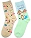 Women's Soft Cotton Cute Animal Patterned Fun Crew Socks 2 Pairs Camping