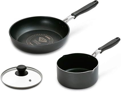 Amazon Co Jp アイリスオーヤマ フライパン 鍋 フライパンセット 3点 Ih対応 ガス火 蓋 ガラス蓋 蓋つき ダイヤモンドコート 片手鍋 セット 一人暮らし 2人 Dci Fk3s ブラック ホーム キッチン
