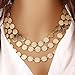 Botrong® Women Multi-layer Metal Clothing Accessories Bib Chain Necklace Jewelry (Gold) (Gold)