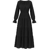 ThePirateDressing Renaissance Costume Women Long Sleeve Medieval Dress Peasant Maxi Dress