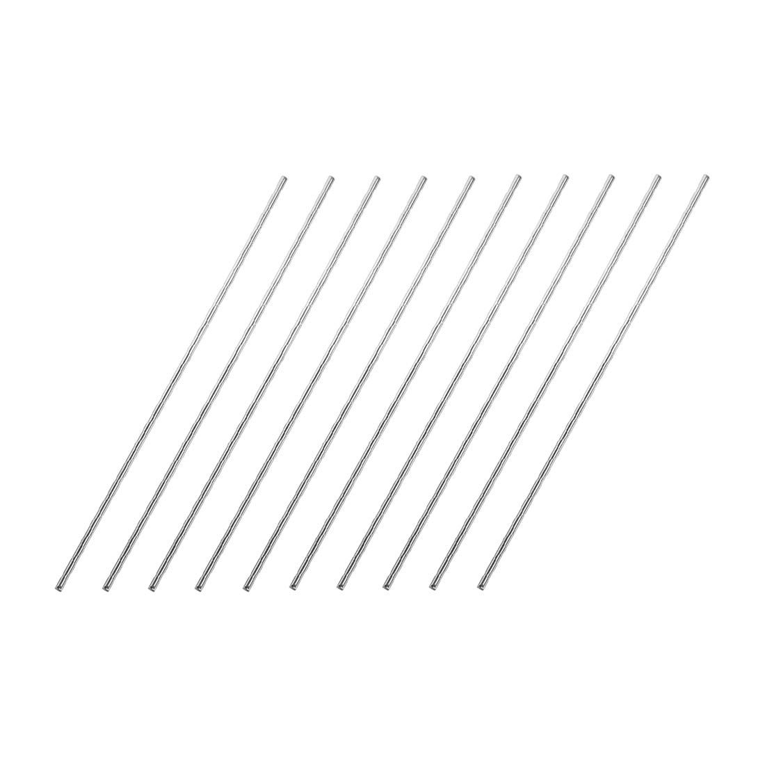 sourcing map 1.5mm x 100mm 304 Stainless Steel Solid Round Rod for DIY Craft - 10pcs