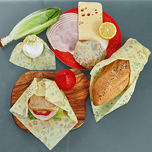 Beeswax Wrap Food Storage 4 Pack - Reusable, Eco-Friendly, Plastic Free, Non-Toxic - Thumbnail 4