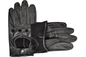SURAWIL Mens Leather Driving Gloves Motorcycle Driving Gloves for Men,Soft Unlined Touchscreen M06CA-T