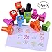 Assorted Stamps 24 Pack for Kids Self-Ink Stamps for Holiday Party Favors, 24 Different Designs, 6 Assorted Colors