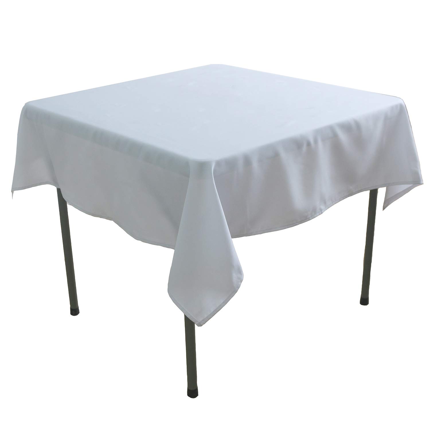 KaitatsuSen Square Polyester Fabric Tablecloth, White, 150x150 cm