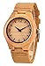 Dovoda Ladies Bamboo Wood Watch Quartz Genuine Calf Leather Brown