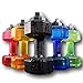 75 Oz (2.2 L) Dumbbell Shaped Water Bottle | Big Capacity | BPA Free | Flip Top Leak Proof lid | 6 Colors (Black)