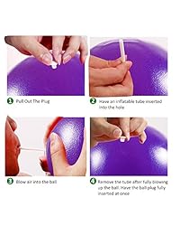 Vaupan MiNi Bola de ejercicio, 9.0 in, bola de gimnasio pequeña con paja inflable para yoga, pilates, estabilidad, barra, terapia física, estiramiento y entrenamiento de núcleo, mejora el equilibrio, la fuerza y la postura