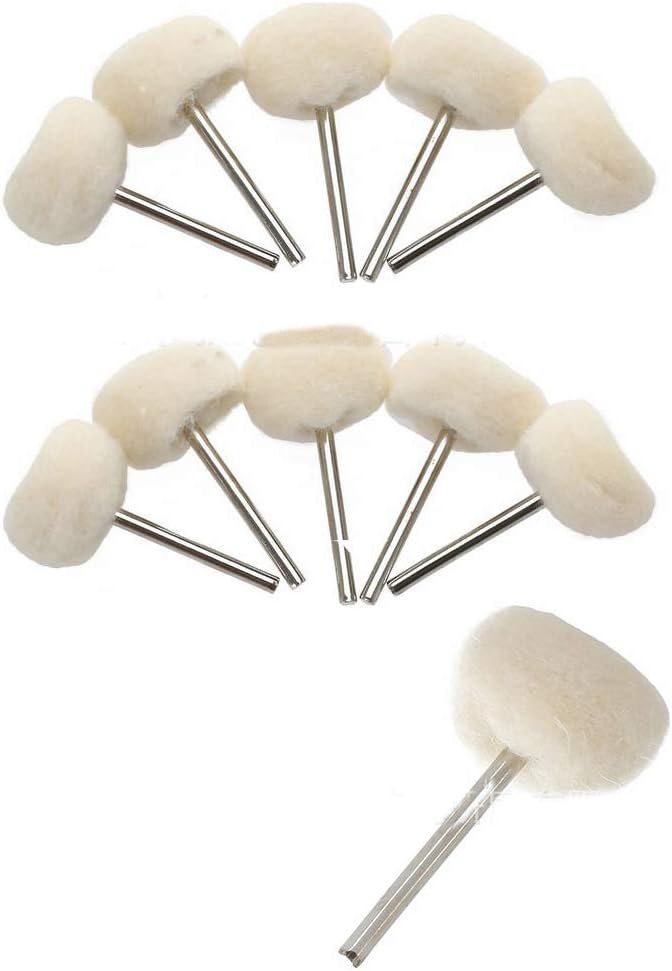 Preamer Wool Felt Buffing Grinding Wheel Grinder Head Bur Bit Compatible with Rotary Tool Accessories Attachment for Jewelery Metal Glass Polishing Bit Pack of 20