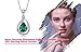 JewelryPalace Gemstone Birthstone Necklace Pear 2.7ct Simulated Emerald Pendant Necklace For Women 925 Sterling Silver Necklace Chain Box 18 Inches