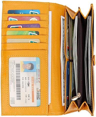 Women RFID Blocking Wallet Genuine Leather Long Wallet card Holder Ladies Handbag
