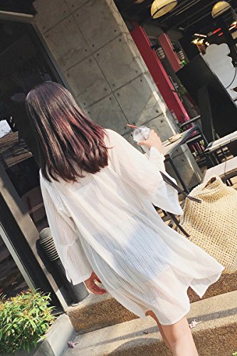 Freedi Women kimono UV Sun Protection Clothing Cover up Blouses Long Sleeve Top Cardigan Coat Jacket - Thumbnail 4