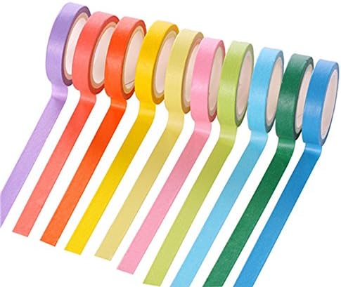 20 Rolls Decorative DIY Tape Washi Rainbow Candy Color Sticky Paper Masking Adhesive Tape Scrapbooking &Phone DIY Decoration