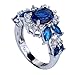 YAZILIND Elegant Royal Gemstone Flower Gemstone Rings Wedding Jewelry for Women Size8