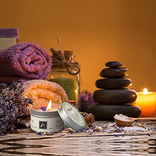 4 Pack Scented Candles Gift Set, Soy Wax Portable Travel Candles Women Mother Teacher Gift with Strongly Fragrance Essential Oils for Stress Relief Aromatherapy Bath Home Decor Christmas Birthday