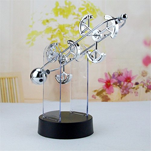 cheerfullus Stress Relieving Kinetic Toy - Double Wheel Electronic Perpetual Motion Balance Ball Physics Science Office Art Decoration,Semicircle