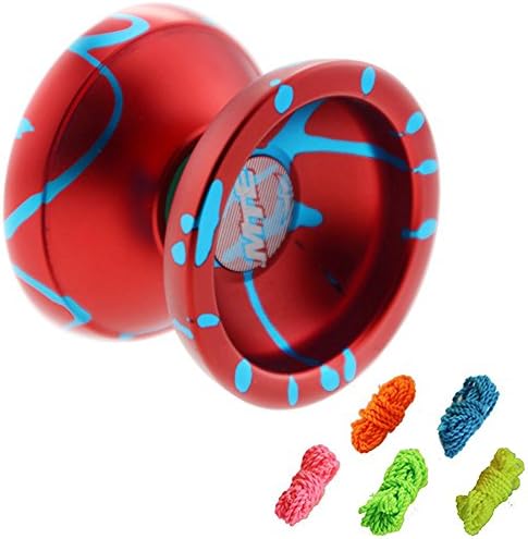 MTE Yo-yo by Careboss,Butterfly Metal yoyo,with 5 Strings as Gift （Red）