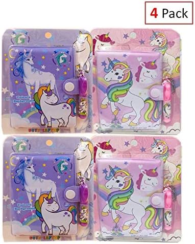 ERA INNOVATIVE GIFTING Unicorn Notepad and Pen Set Small Notebooks for Kids Journal for Girls Party Favors Perfect Gifts 4x3 Inches 4 Pack